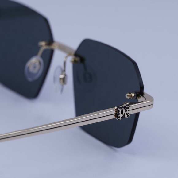Palm Angels PERI10G QUARTZ 7607 Sunglasses Gold Geometric Frame, Grey Lenses - Picture 10 of 11